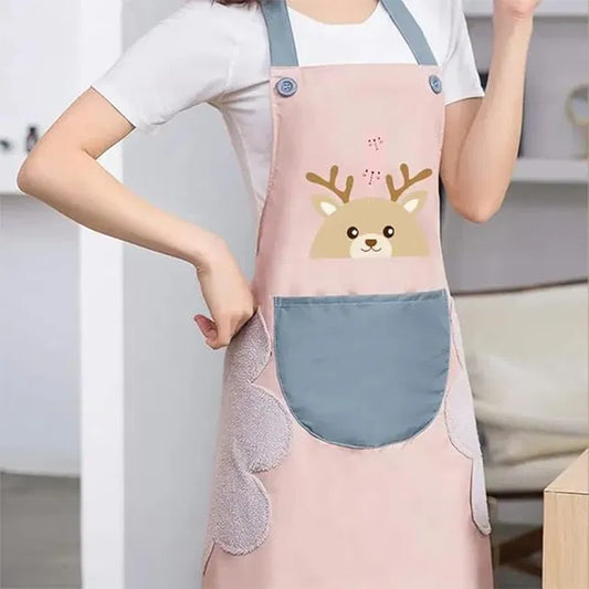 Waterproof Cute Kitchen Apron with Pocket (For Women)